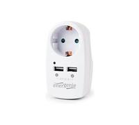 EnerGenie EG-ACU2A2-02 - Prise de courant - Type C, USB - 1 bande - 1 prise d'alimentation, 2 prises USB - 2.1 A