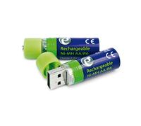 EnerGenie EG-BA-001 Batterie Rechargeable NiMH AA 1.2V 1500mAh, Temps de Charge 5h, Dimensions 50x14.5mm, Certifié RoHS