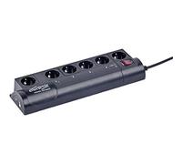 Gembird Multiprise EnerGenie EG-PMS2 6 prises programmable, protection contre les surtensions, USB Noir