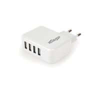 EnerGenie EG-U4AC-02 : Chargeur USB Universel 4 Ports, 15W, 5V 3.1A, Secteur, Blanc, 100-240V, Dimensions 65x86x30mm, CE