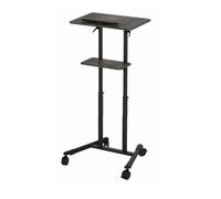 EnerGenie Mobile Lecture Desk with Caster Wheels, Black - Adjustable and Tiltable Stand for Projectors, Ideal for Office and