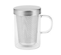 Energetic 500 ML Voyage Infuseur de Thé en Verre RéSistant à la Chaleur Tasse avec Couvercle en Acier Inoxydable Tasse à Café Culbuteur Cuisine RéSistant à la Chaleur