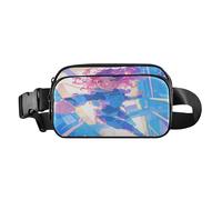 Energetic Astronaute Lavande Sac à bandoulière élégant pour homme et femme Mini sac banane de course à pied avec sangle réglable pour voyage, course à pied, randonnée, Poisson de combat esthétique, 1