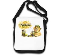 Energetic Dog Dad Sac à bandoulière avec café et ballon Blanc