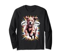 Energetic Golden Retriever Fun Woof Zoom pour Les Amoureux des Chiens Manche Longue