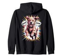 Energetic Golden Retriever Fun Woof Zoom pour Les Amoureux des Chiens Sweat à Capuche