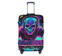 Energetic Skeleton Dj Housse de protection élastique pour valise de voyage Motif imprimé anti-rayures, Noir , XL