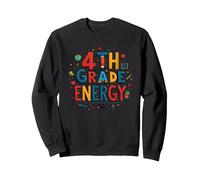Énergie en 4e année : à l'époque de ma quatrième année, Le Plaisir Scolaire Sweatshirt, Unisexe pour Adultes, Noir, XL