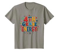 Énergie en 4e année : à l'époque de ma quatrième année, Le Plaisir Scolaire T-Shirt, Enfant, Ardoise, 12 Ans