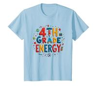 Énergie en 4e année : à l'époque de ma quatrième année, Le Plaisir Scolaire T-Shirt, Enfant, Bleu Céleste, 6 Ans