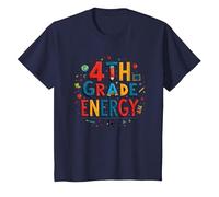 Énergie en 4e année : à l'époque de ma quatrième année, Le Plaisir Scolaire T-Shirt, Enfant, Bleu Marine, 4 Ans