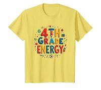 Énergie en 4e année : à l'époque de ma quatrième année, Le Plaisir Scolaire T-Shirt, Enfant, Citron, 6 Ans
