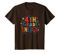 Énergie en 4e année : à l'époque de ma quatrième année, Le Plaisir Scolaire T-Shirt, Enfant, Marron, 12 Ans