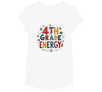 Énergie en 4e année : à l'époque de ma quatrième année, Le Plaisir Scolaire T-Shirt, Fille, Blanc, L
