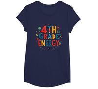 Énergie en 4e année : à l'époque de ma quatrième année, Le Plaisir Scolaire T-Shirt, Fille, Bleu Marine, L