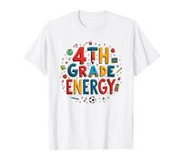 Énergie en 4e année : à l'époque de ma quatrième année, Le Plaisir Scolaire T-Shirt, Homme, Blanc, 3XL