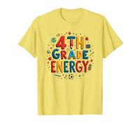Énergie en 4e année : à l'époque de ma quatrième année, Le Plaisir Scolaire T-Shirt, Homme, Citron, M