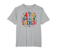 Énergie en 4e année : à l'époque de ma quatrième année, Le Plaisir Scolaire T-Shirt, Homme Grandes Tailles, Gris Chiné, 3X Tall