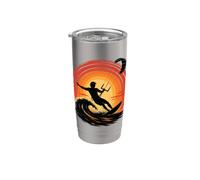 Énergie éolienne infinie et océan Kitesurf Coucher de soleil Gobelet isotherme en acier inoxydable double paroi