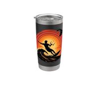 Énergie éolienne infinie et océan Kitesurf Coucher de soleil Gobelet isotherme en acier inoxydable double paroi