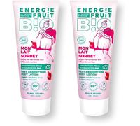 ENERGIE FRUIT | Lait corps absorption rapide | Fleur de cerisier et pulpe de framboise BIO | Certifié BIO par ECOCERT | 200ML (Lot de 2)