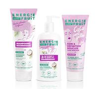 Energie Fruit Routine Curly Capillaire Nourrissante Shampooing + Masque + Gelée Définition Boucles Huile de Coco et Beurre de Karité