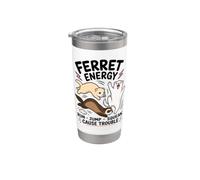 Énergie Furet Courir Sauter Couiner Provoquer Des Problèmes Gobelet isotherme en acier inoxydable double paroi