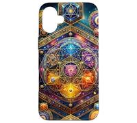 Énergie Kundalini avec la géométrie sacrée de la Terre du Cube de métatron Coque pour iPhone 16 Plus