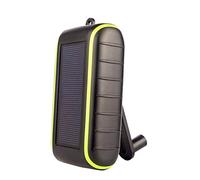 Énergie Solaire Banque d’Alimentation Mobile manivelle Alimentation Chargeur Solaire extérieur USB Batterie Externe de Grande capacité 8000Mah, Noir