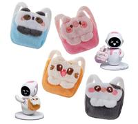 ENERGIZE LAB Lot de 4 sacs à dos d'animaux pour Eilik - Jouets sur le thème des animaux avec texture en peluche confortable, Eilik aime l'utiliser pour la nourriture ou les livres, vous pouvez