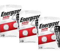 Energizer 10111769B Piles Boutons au Lithium, CR 2016/2025/2032 Lot de 3 Argent
