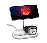 ENERGIZER 3 en 1 Chargeur sans Fil Induction Stand, Wireless Support de Charge Pliable Rapide 15 W certifié Qi | Compatible avec iPhone 16 15 14 13 12 11 Pro Max Apple Watch & AirPods (WCP303)