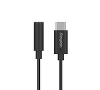 Energizer - Adaptateur Audio Jack vers USB-C - Câble Audio pour Smartphones et Tablettes - Noir