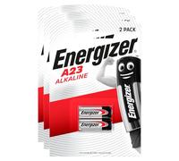 Energizer Alkaline A23 Batteries E23A 12 V Alcalines spécialisées hautes performances pour petits appareils télécommandes, modèles et thermomètres, 3 ampoules de 2 piles