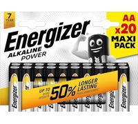 Energizer Alkaline Power Lot de 20 Piles AA, Longue durée pour Un Usage Quotidien, sans sulfatation, avec 7 Ans de durée de Vie