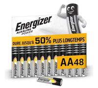 Energizer Alkaline Power Piles AA (Lot de 48), 1,5V, Énergie longue durée | Idéales pour Les appareils du Quotidien, Emballage 100% Recyclable, Conservation 7 Ans [Exclusivité Amazon]