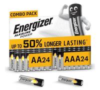 Energizer Piles Alcalines Energizer Alkaline Power AA + AAA (Paquet de 48), Pack Combo de 48