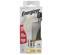 Energizer BC B22 GLS 9W Ampoule LED traditionnel 60 W 806 Lumens Blanc chaleureux, Single Pack, B22d (Bayonet Cap)
