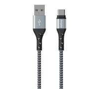 - Câble de Charge USB-C Tressé - Câble pour Chargeur Long - Haute Résistance - Noir