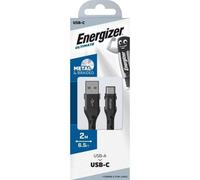 Energizer - Câble de Charge USB-C Tressé - Câble pour Chargeur Long - Haute Résistance - Noir