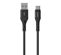 Energizer Câble de charge USB-C tressé – long, haute résistance – Noir