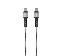 Energizer - Câble de Charge USB-C/USB-C Tressé - 2m - Haute Résistance - Argenté