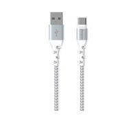 Energizer - Câble de charge USB-C tressé - Long - Haute résistance - Blanc