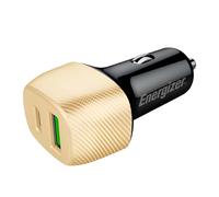 Energizer Chargeur allume-cigare D38 – 38 W, USB-C + USB-A, design carbone doré