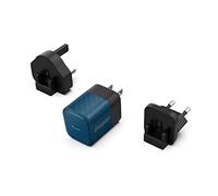 Energizer - Chargeur Rapide USB-C 20W - sans Câble - 3 Prises Incluses (EU/US/UK) - Bleu