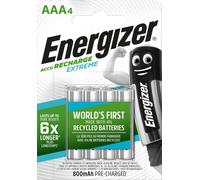 Energizer E300624405 Accu Rechargeable Extreme Micro AAA 1,2Volt 800mAh, blanc/vert, 4 pièces