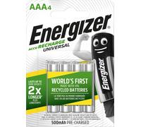 Energizer E301375704 Accu Rechargeable Universel Micro AAA 1,2Volt 500mAh 4 pièces