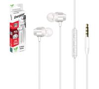 Energizer Écouteurs Filaires Intra-Auriculaires Jack, Micro Intégré, CIA10 | Micro pour appels mains libres, 3 tailles d'embouts en silicone, télécommande de volume, pour smartphone, tablette et PC