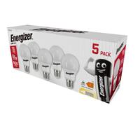 Energizer GLS Lot de 5 ampoules LED E27 Blanc chaud Culot à vis E27 équivalent à 60 W