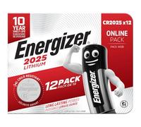 Energizer Lithium - CR 2025 Pile Bouton (Lot de 12) - Piles 3V - pour clés électroniques, et Montres de Sport - Emballage sécurisé - Conservation 10 Ans - [Exclusivité Amazon]